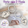 P 7852 porte cles vetement pieds bebe naissance personnalisathion