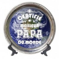 assiette aluminium masque meilleur papa du monde blc