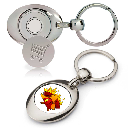 Porte clés avec Jeton caddie personnalisable - INDEP
