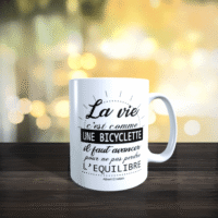 mug 11oz la vie c est comme une bicylette