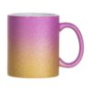mug 330 ml avec paillettes degrade rose or