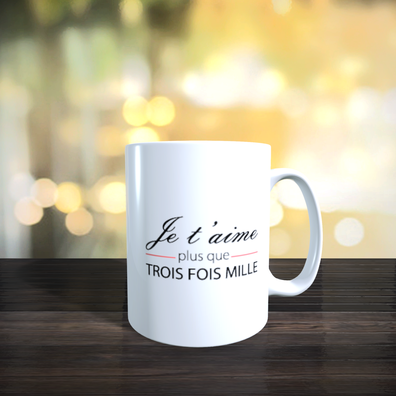 mug je taime plus que trois fois mille Left