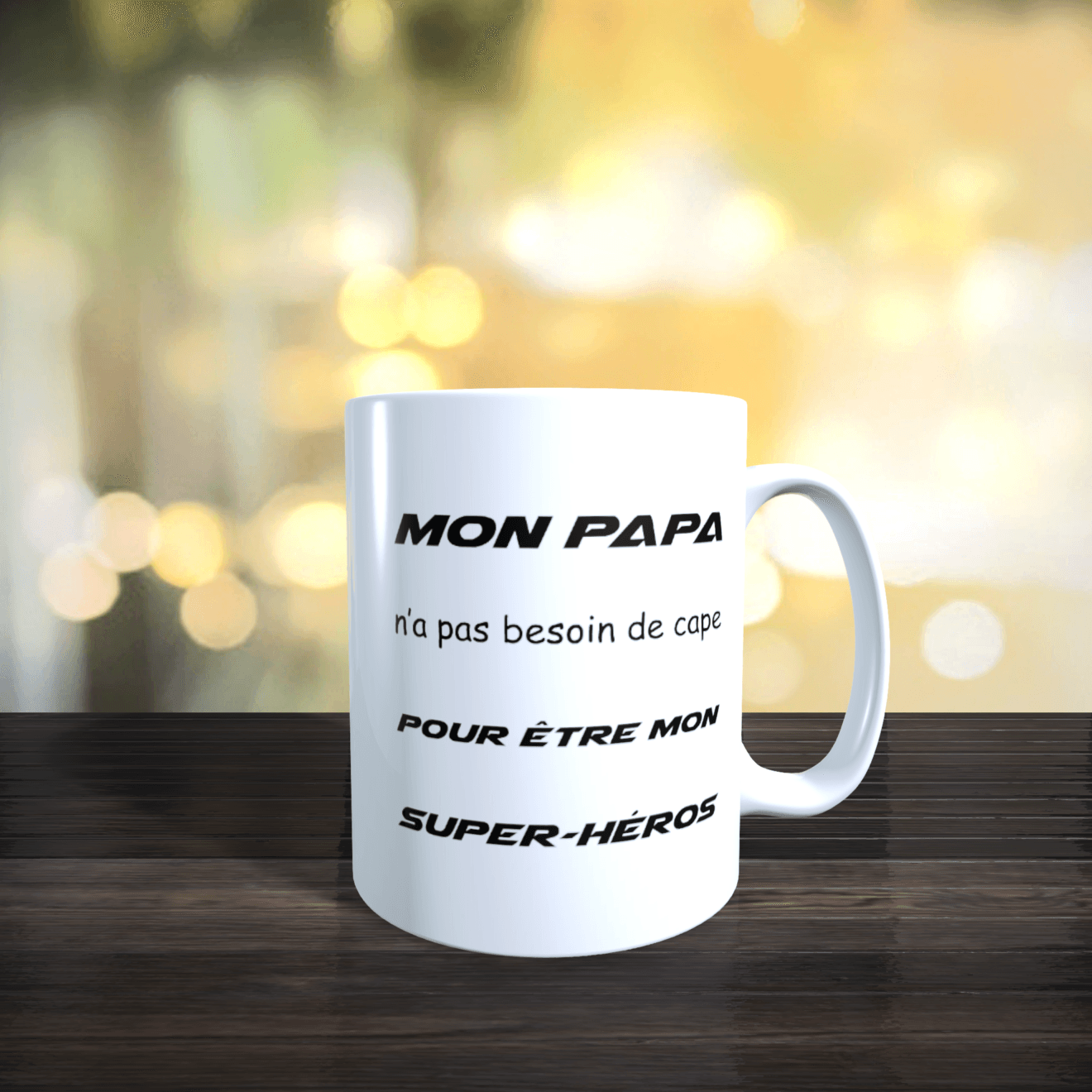 mug mon papa super heros Left