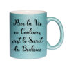 mug paillettes bleu claire reve ta vie en couleurs c est le secret du bonheur