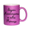 mug paillettes mauve joyeux anniversaire a notre princesse