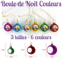 personnalisathion boule de noel couleurs 3 tailles