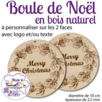 personnalisathion boule noel bois 10cm