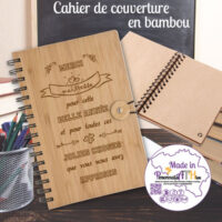 personnalisathion cahier couverture bambou
