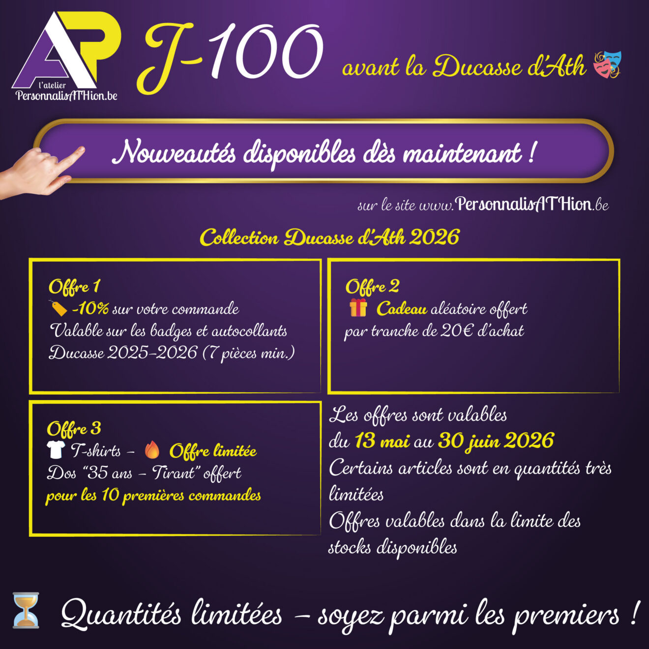 personnalisathion ducasse 2026 J 100