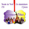 personnalisathion ducasse ath boule de noel en aluminium rectangle