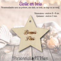 personnalisathion etoile de noel en bois