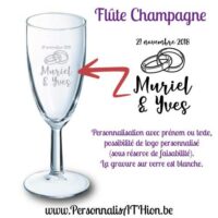 personnalisathion flute champagne verre grave