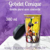 personnalisathion gobelet conique avec couvercle 380ml ducasse ath