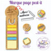 personnalisathion merci maitresse marque page post it