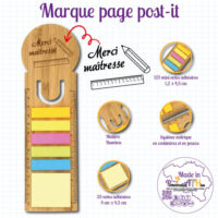 personnalisathion merci maitresse marque page post it