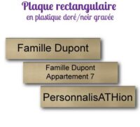 personnalisathion plaque rectangulaire plastique