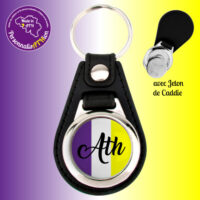 personnalisathion porte cles metal cuir 113c01 ath