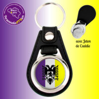personnalisathion porte cles metal cuir 113c01 blason ath