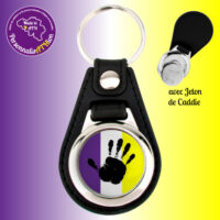 personnalisathion porte cles metal cuir 113c01 empreinte main