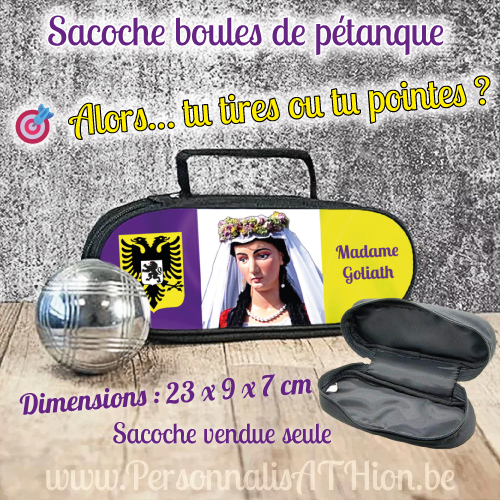 personnalisation sacoche petanque madame goliath