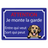 plaque de rue je monte la garde golden retriever copyright personnalisathion