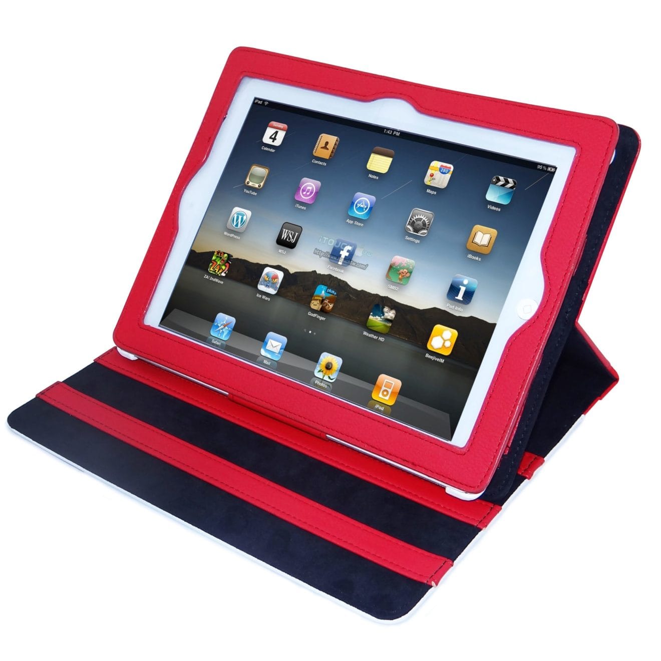 pochette ipad2 rouge scaled