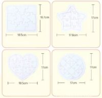 puzzle 4formes carre rond coeur etoile dimensions