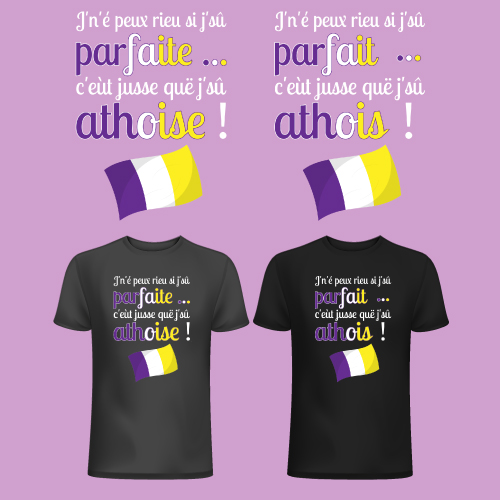 T-shirt 2023 - J'n'é peux rieu ... Parfait(e)
